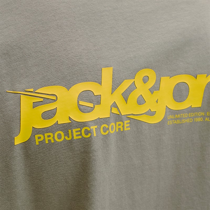 JACK & JONES Mens Union Back Print T-Shirt Shadow
