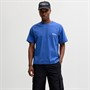 JACK & JONES Mens Union Back Print T-Shirt Beaucoup Blue