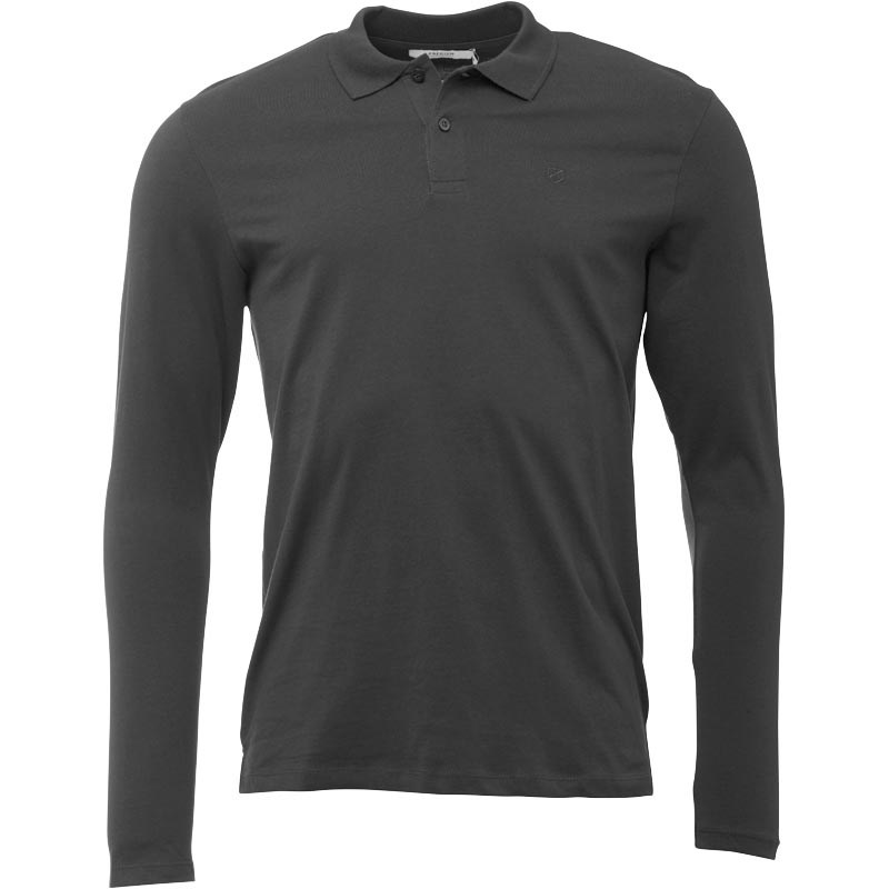  JACK AND JONES Mens Colin Long Sleeve Polo Dark Grey