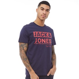 Jack And Jones Heren Core Launch T Shirt Blauw jack and jones kopen in de aanbieding