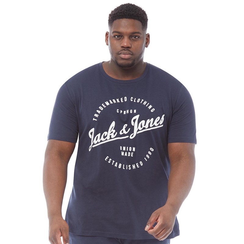 Buy JACK AND JONES Mens Plus Size Traffic TShirt Total Eclipse