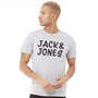 JACK AND JONES Mens Corp Big Scale T-Shirt Light Grey Marl/Tap Shoe