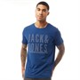 JACK AND JONES Mens Booster T-Shirt Navy Peony