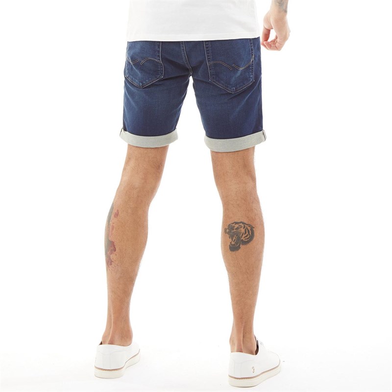 JACK AND JONES Herren Rick Con Denim Shorts Dunkelblau