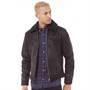 JACK AND JONES Heren Aviation Leren Jas Zwart