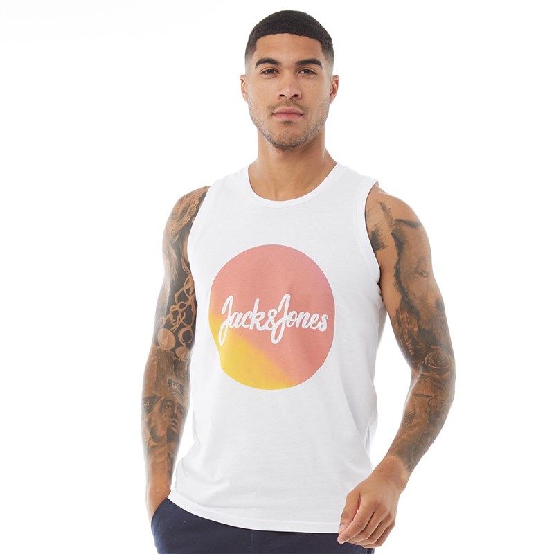Buy JACK AND JONES Mens Flaky Tank Top Basic White