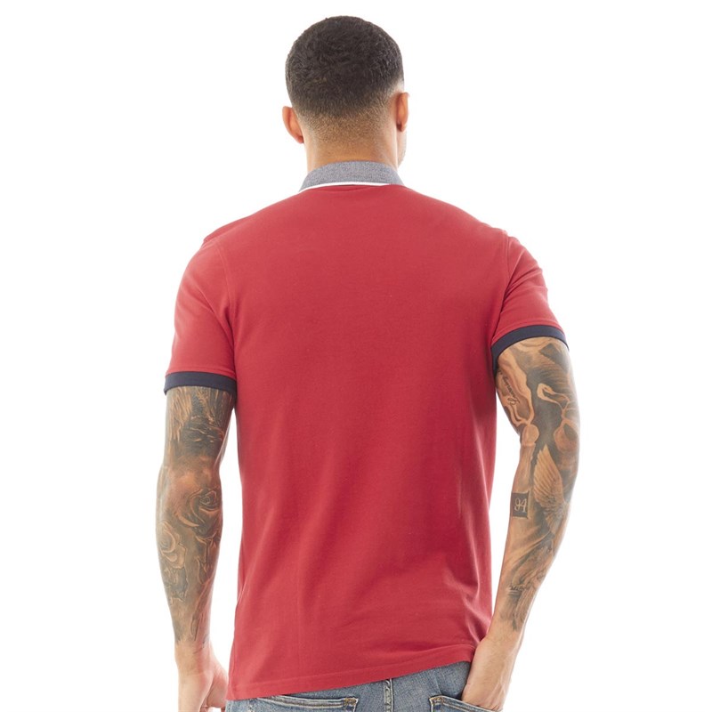 JACK AND JONES Mens Charming Polo Chinese Red