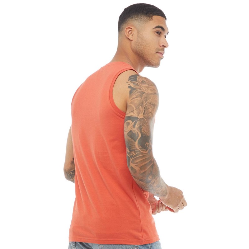 JACK AND JONES Mens Langmore Tank Top Chili
