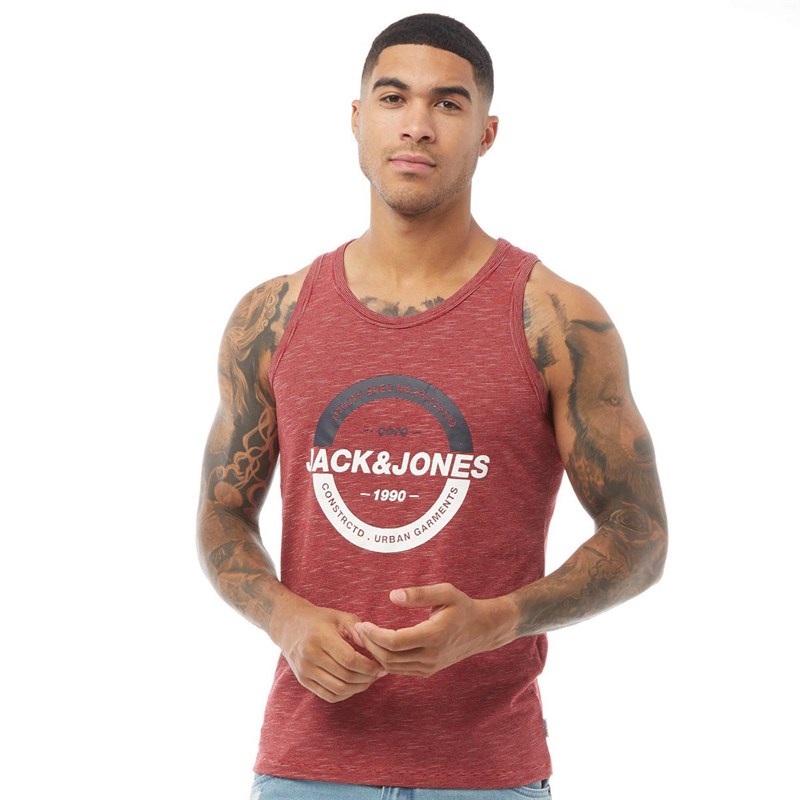 JACK AND JONES M?skie Strong Koszulka bez R?kawów Czerwony