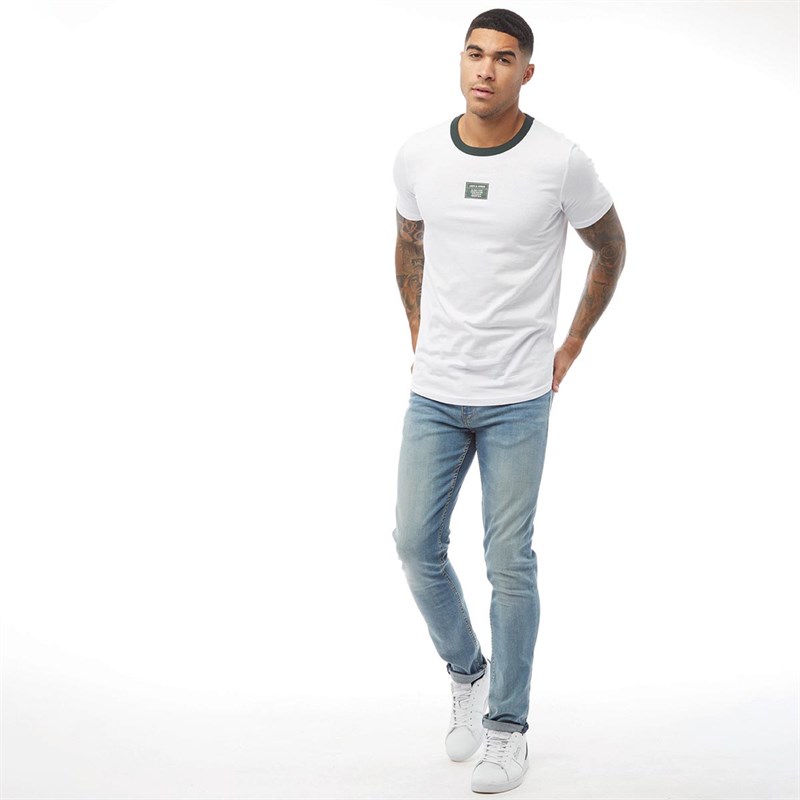 JACK AND JONES Mens Jax Crew Neck T-Shirt White
