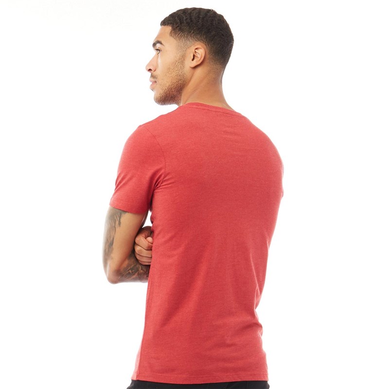 JACK AND JONES Mens Jeans Crew Neck T-Shirt Rio Red