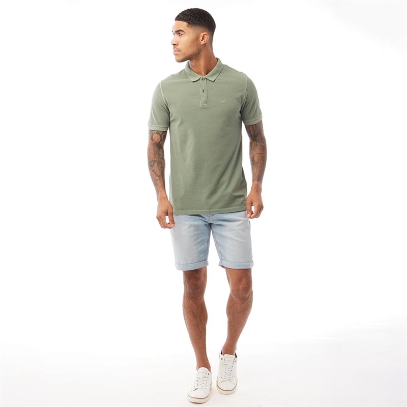 JACK AND JONES Mens Jeans Wash Polo Lily Pad