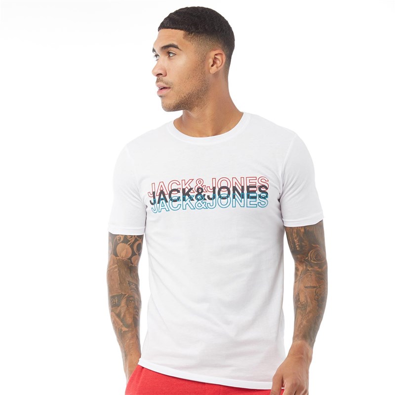 Buy JACK AND JONES Mens Blane Crew Neck TShirt White