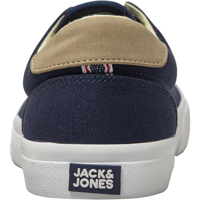 JACK AND JONES Mens Mork Canvas Trainers Navy Blazer