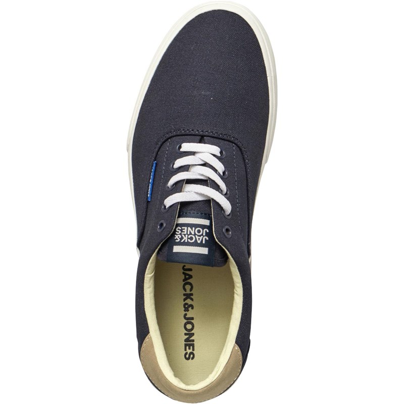 JACK AND JONES Mens Mork Canvas Trainers Navy Blazer