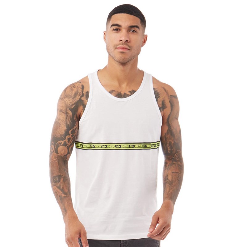 JACK AND JONES Mens Gunner Tank Top White