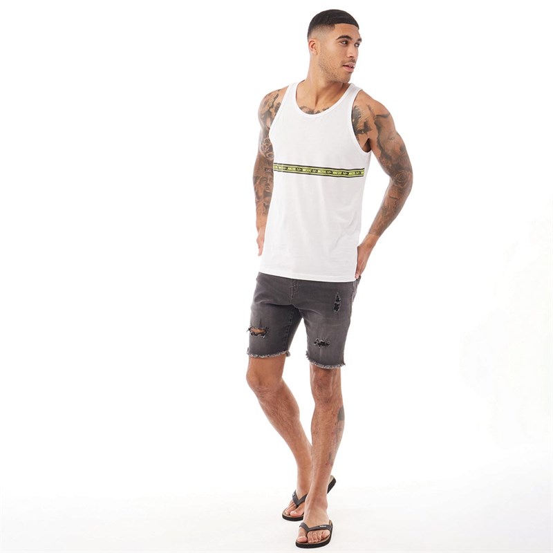 JACK AND JONES Mens Gunner Tank Top White