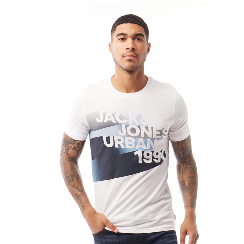 JACK AND JONES Herrer Logo-Universe T-Shirt Blå