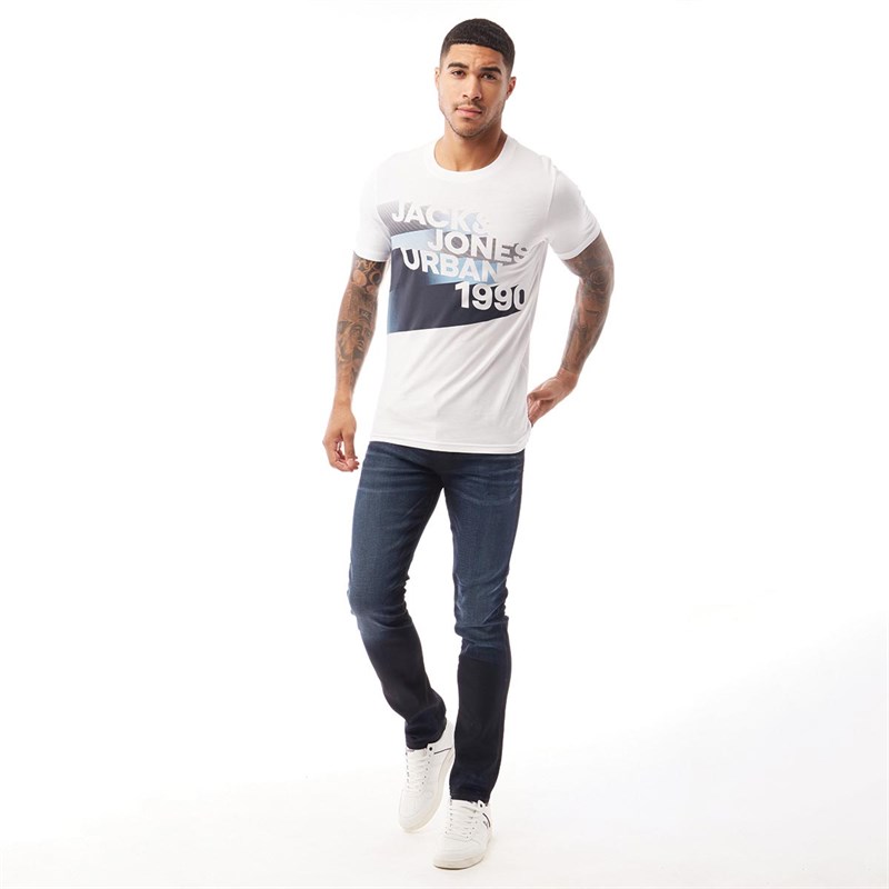 JACK AND JONES Herrer Logo-Universe T-Shirt Blå