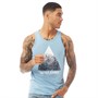 JACK AND JONES Mens Splatter Tank Top Dusk Blue