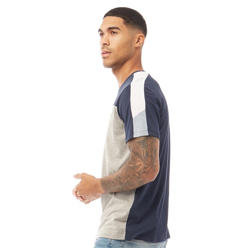 JACK AND JONES Mens Wisey Crew Neck T-Shirt Light Grey Melange