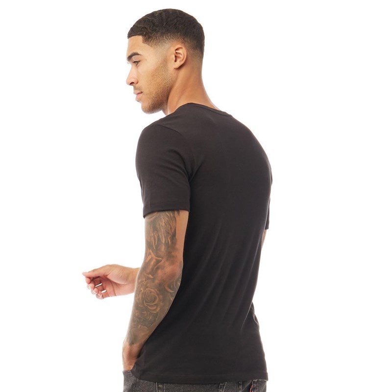 JACK AND JONES Męskie Koral T-Shirt Czarny