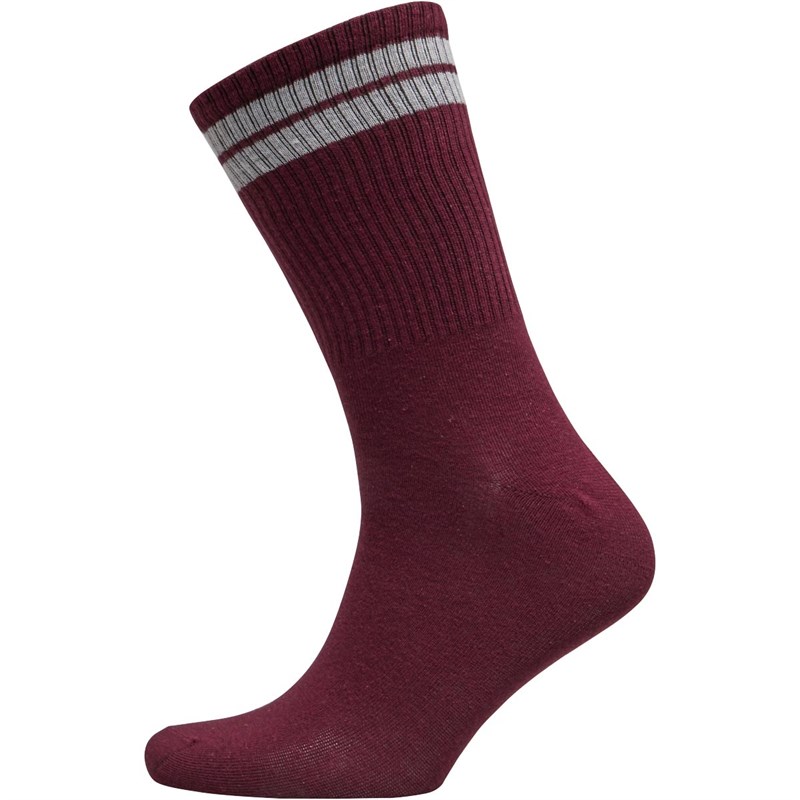 Buy JACK AND JONES Mens Bellamy Tennis Socks Burgundy