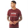 JACK AND JONES Herrer Star T-Shirt Bordeaux