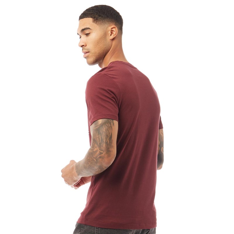 JACK AND JONES Herrer Star T-Shirt Bordeaux