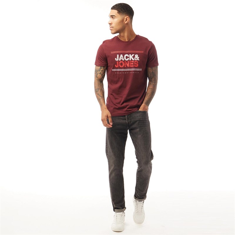 JACK AND JONES Mens Star Crew Neck T-Shirt Port Royale