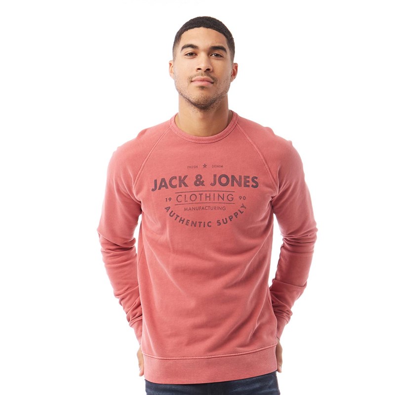 mens red crew neck sweatshirt