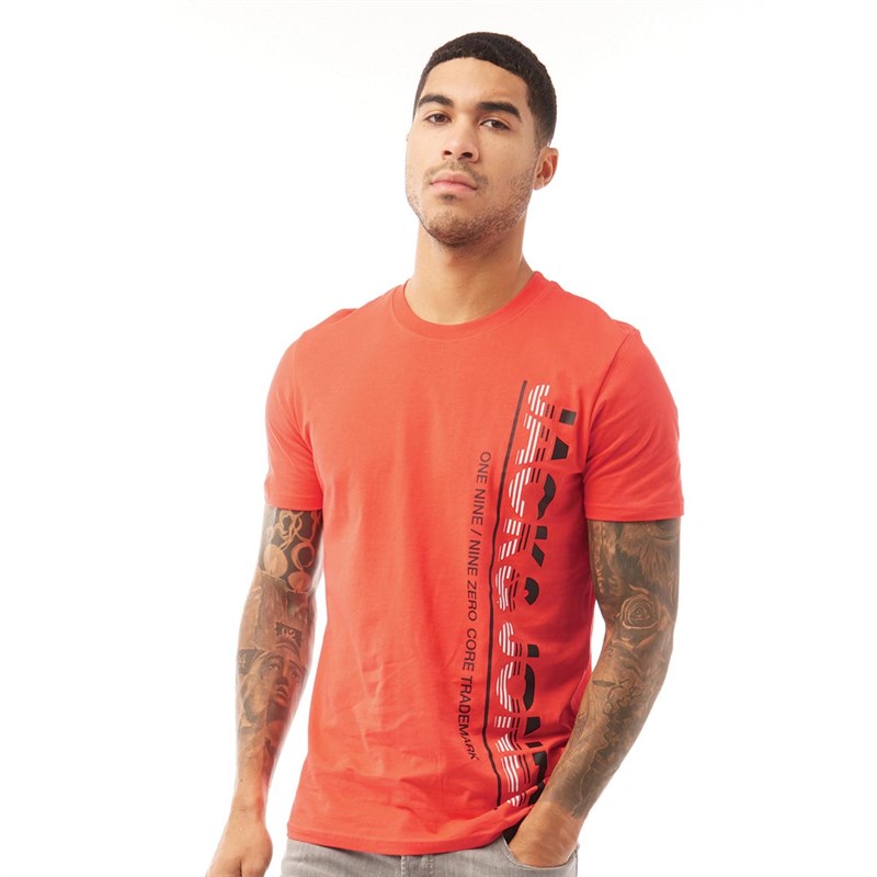 JACK AND JONES Herrer Structure T-Shirt Rød