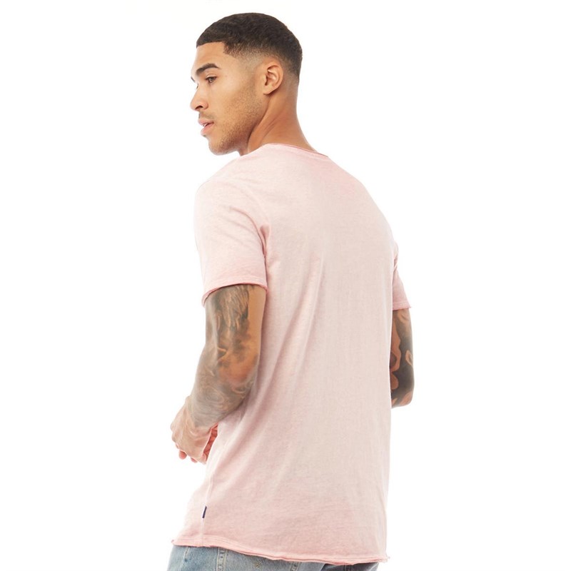 JACK AND JONES Mens Kris Bas Crew Neck T-Shirt Rosette