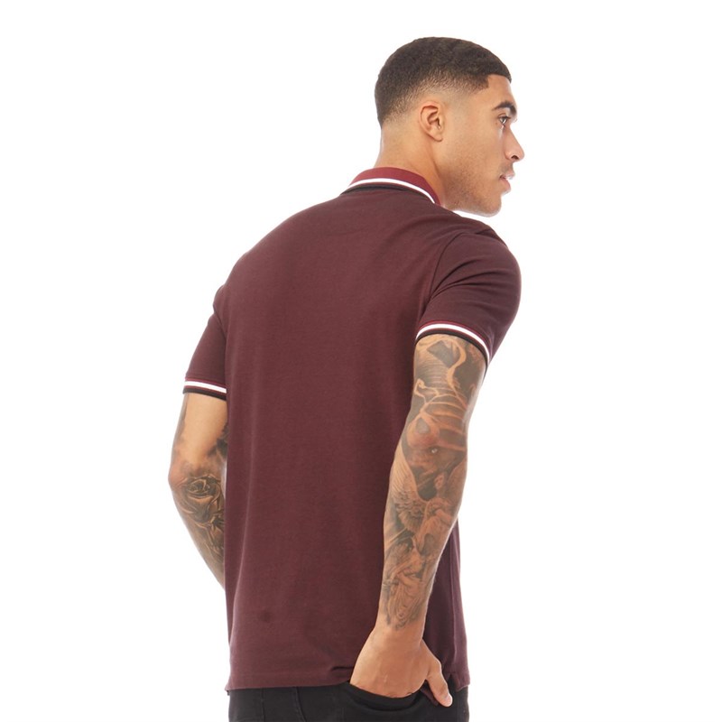 JACK AND JONES Heren Paulos Polo Bordeauxrood