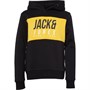 JACK AND JONES Boys Jwhj Jonah Sweat Hoodie Long Sleeve Black