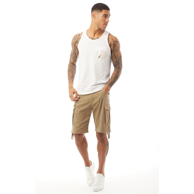 JACK AND JONES Mens Basic Cargo Shorts Kelp
