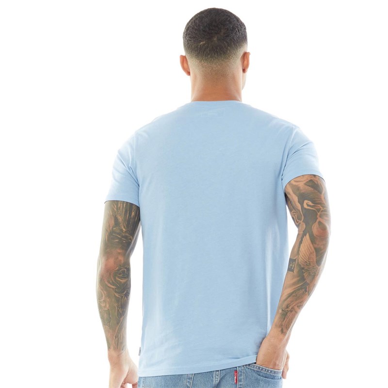 JACK AND JONES Herrer Structure T-Shirt Lys Blå