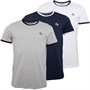 JACK AND JONES Mens Walta Three Pack T-Shirts White/Navy/Grey