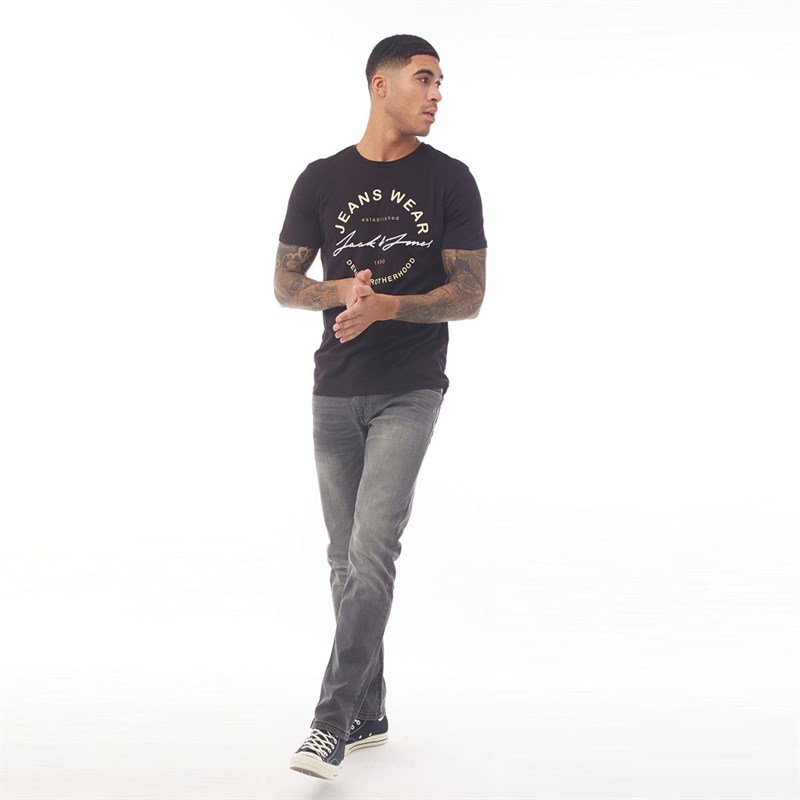 JACK AND JONES Mens Moon T-Shirt Black