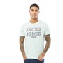 JACK AND JONES Mens Mount T-Shirt Bleached Aqua