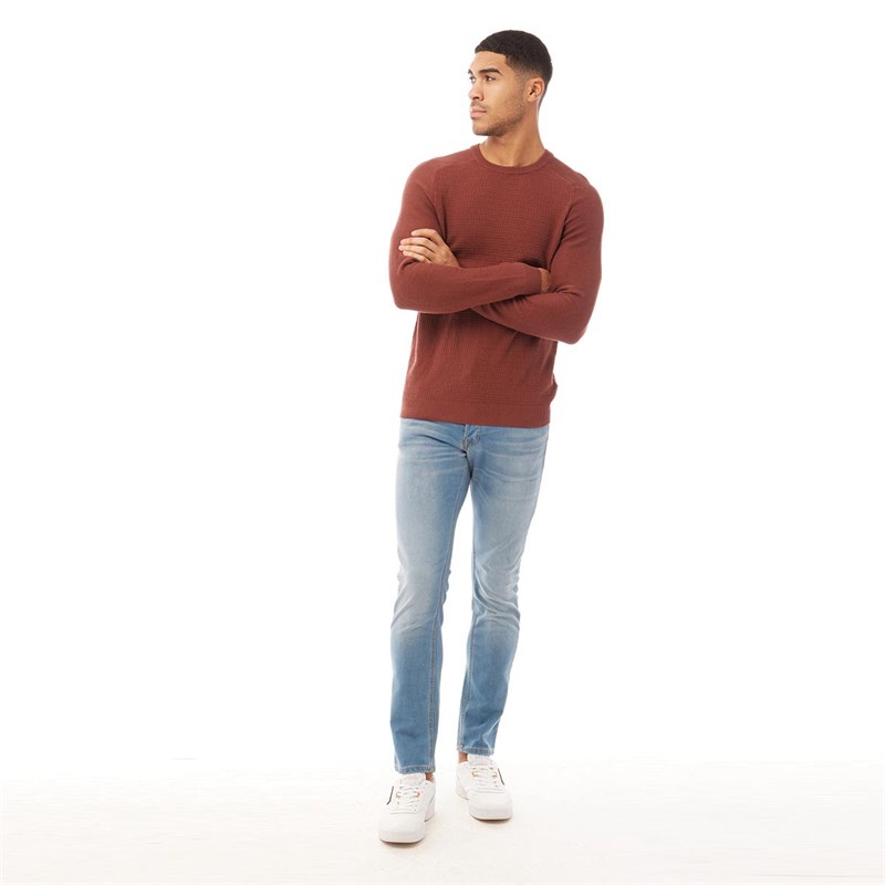 JACK AND JONES Męskie Blaadam Sweter Brązowy
