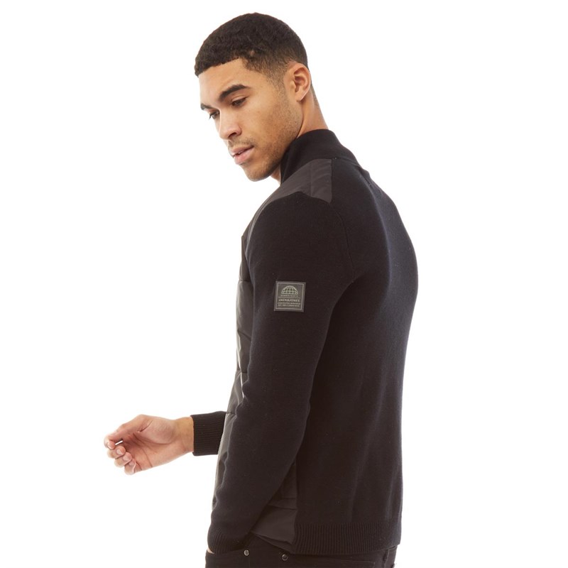JACK AND JONES Mens Sulphur Knit Cardigan Black