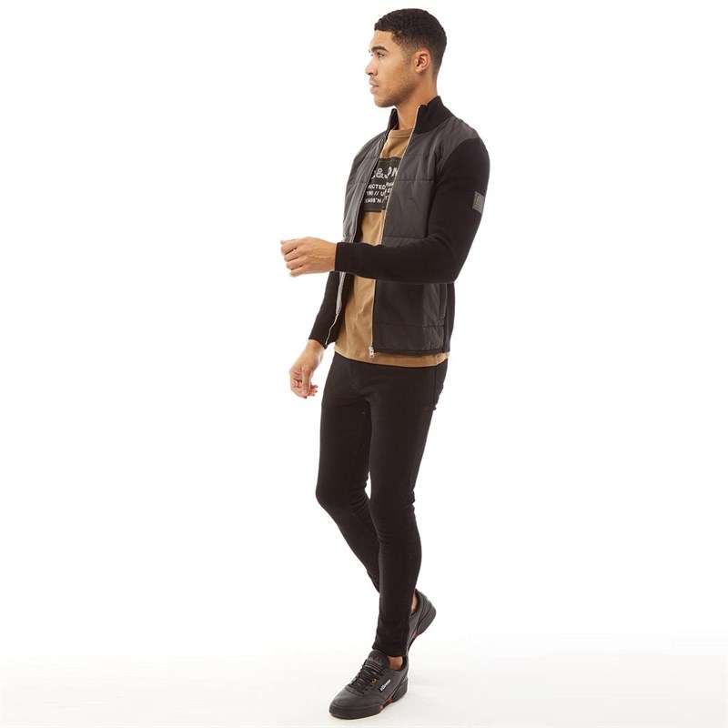 JACK AND JONES Mens Sulphur Knit Cardigan Black