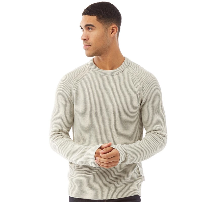 Buy JACK AND JONES Mens Jjpannel Crew Neck Knit Cloud Dancer