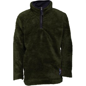 Dudeskin Jongens 14 Zip Teddy Fleece Donkerkaki dudeskin kopen in de aanbieding