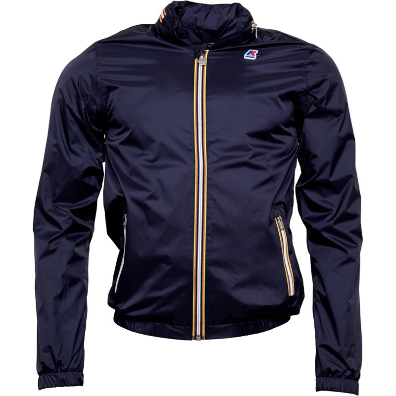 Buy KWay Mens Philippe Nylon Jersey Harrington Jacket Blue Depht