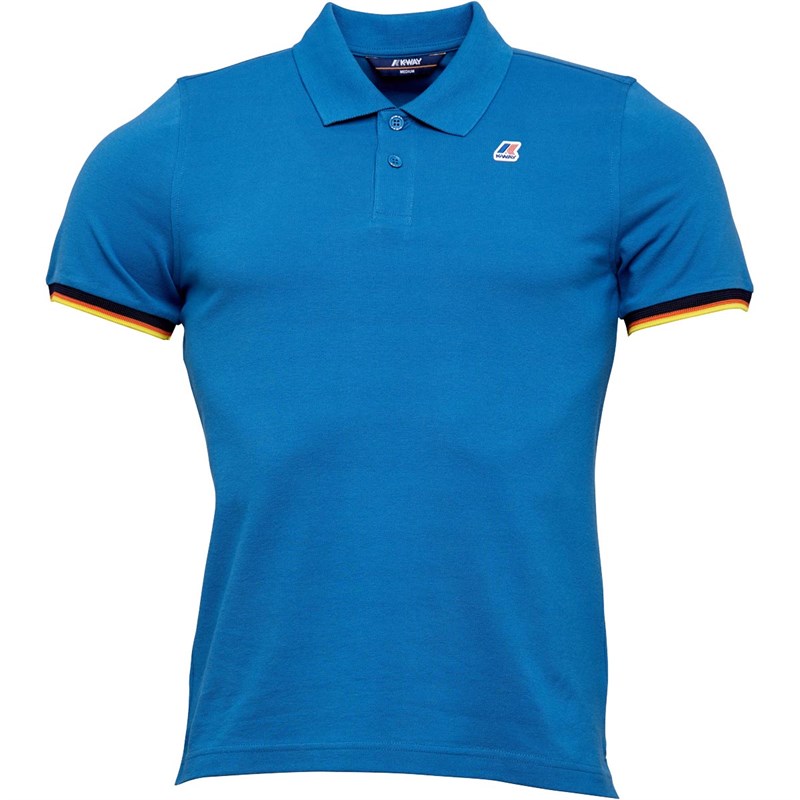 Buy KWay Mens Vincent Contrast Polo Blue Avio