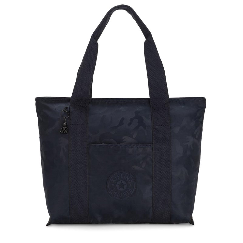 Buy Kipling Womens Era M Medium Travel Tote Bag Satin Camo Blue