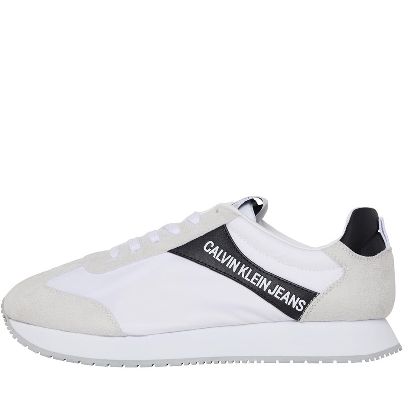 calvin klein jeans white trainers