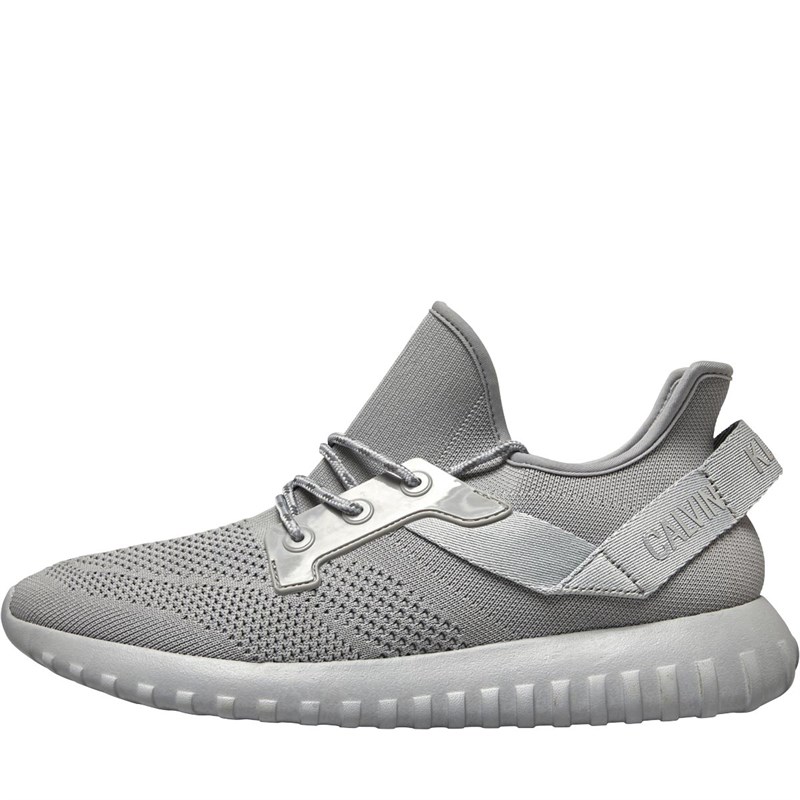 calvin klein white and silver trainers